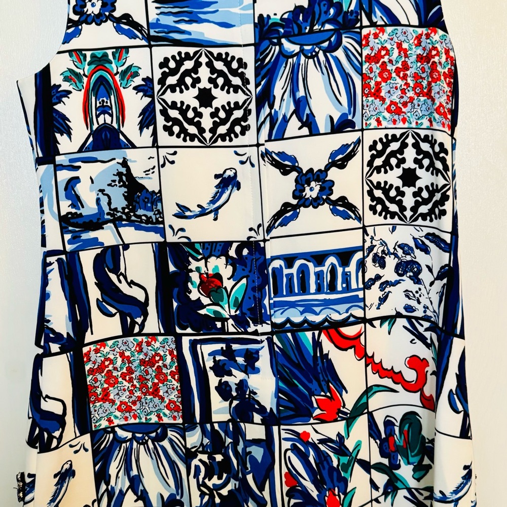 Be Inspired Blue And Red Patterned Mini Dress - image 6